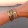 Armbanden Finaste | Armband Platte Chain Goud Kleurig