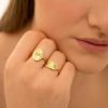 Ringen Finaste | Verstelbare Initial Ring Vintage Goudkleurig