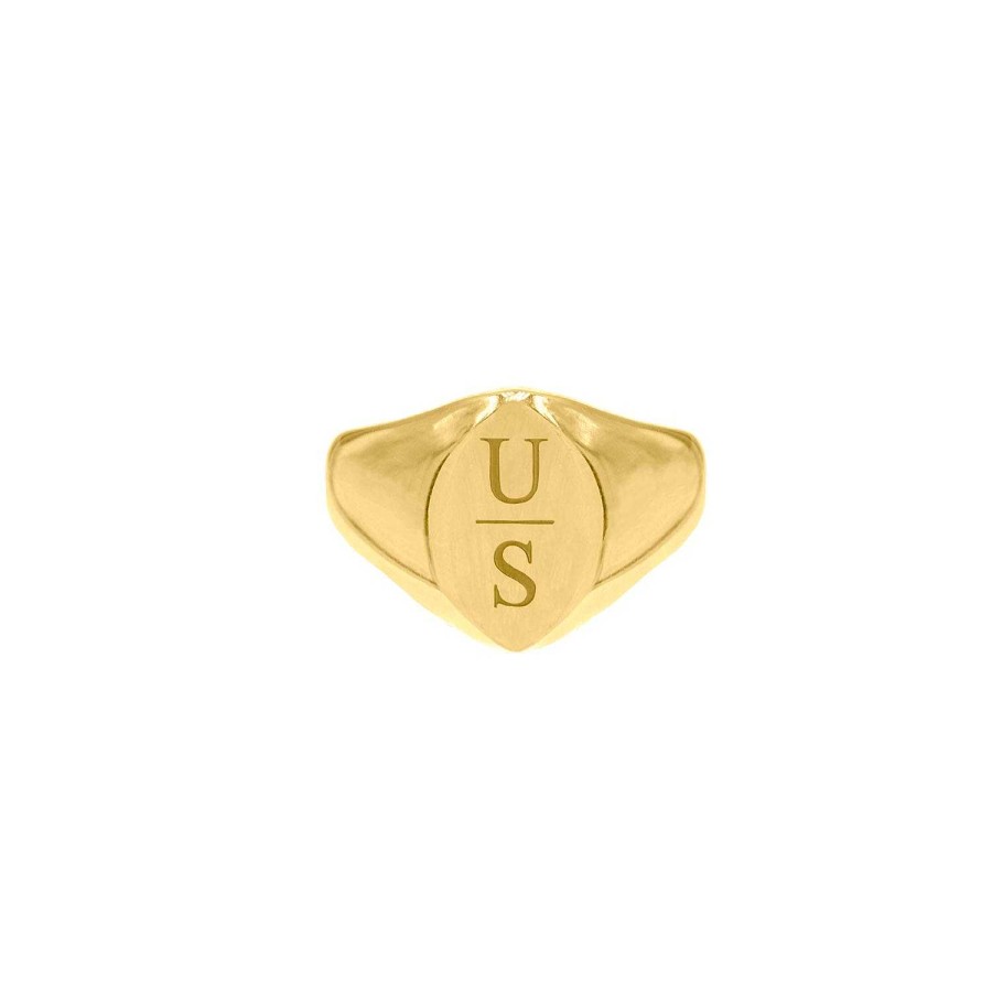 Ringen Finaste | Grote Zegelring 2 Letters Goud Kleurig