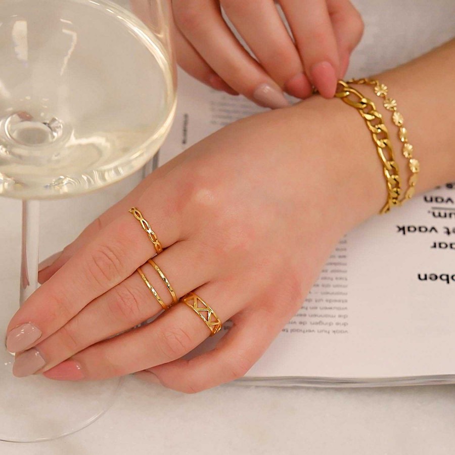 Ringen Finaste | Ring Open Chain Kleur Goud