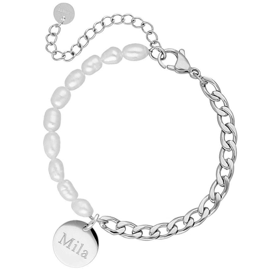 Armbanden Finaste | Graveerbare Armband Chain & Pearl