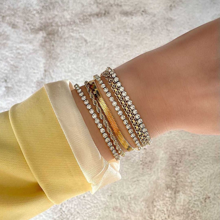 Armbanden Finaste | Armband Met Schakeltjes Goud Kleurig