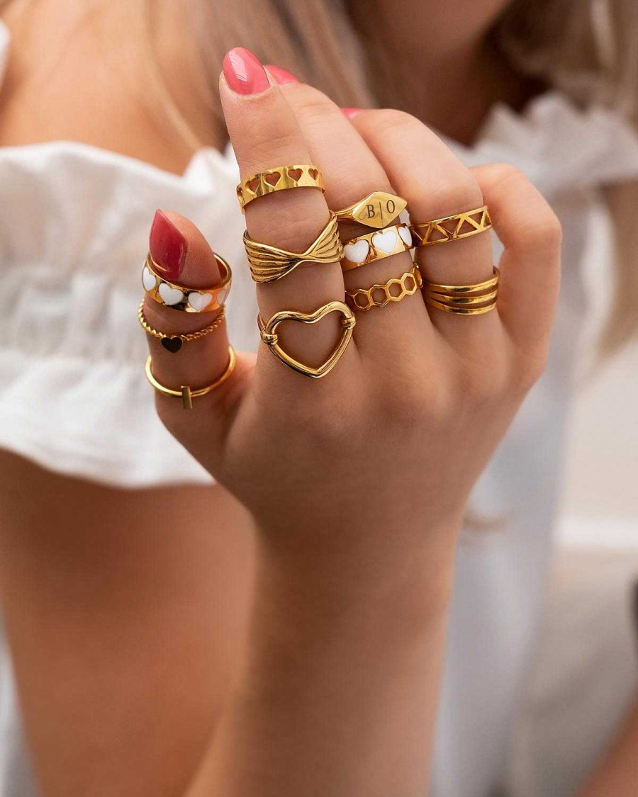 Ringen Finaste | Vriendschapsringen Hartjes Goldplated