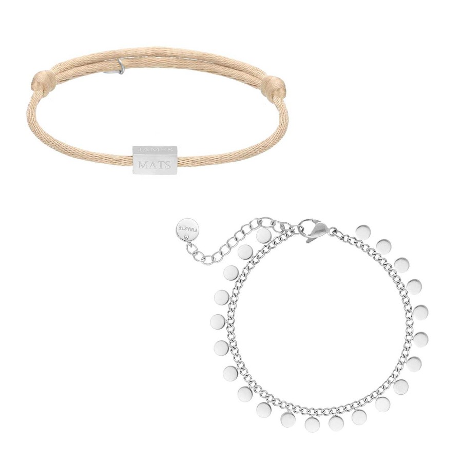 Sieraden Sets Finaste | Armbanden Set Satin Initials