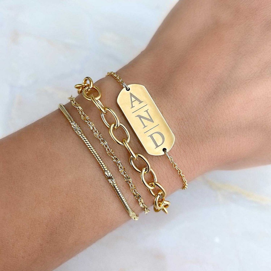 Armbanden Finaste | Fijn Gedraaid Armbandje Goud Kleurig