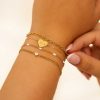 Armbanden Finaste | Armband Sparkle Square Goldplated