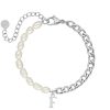 Armbanden Finaste | Initial Armband Chain & Pearl Kleur Zilver