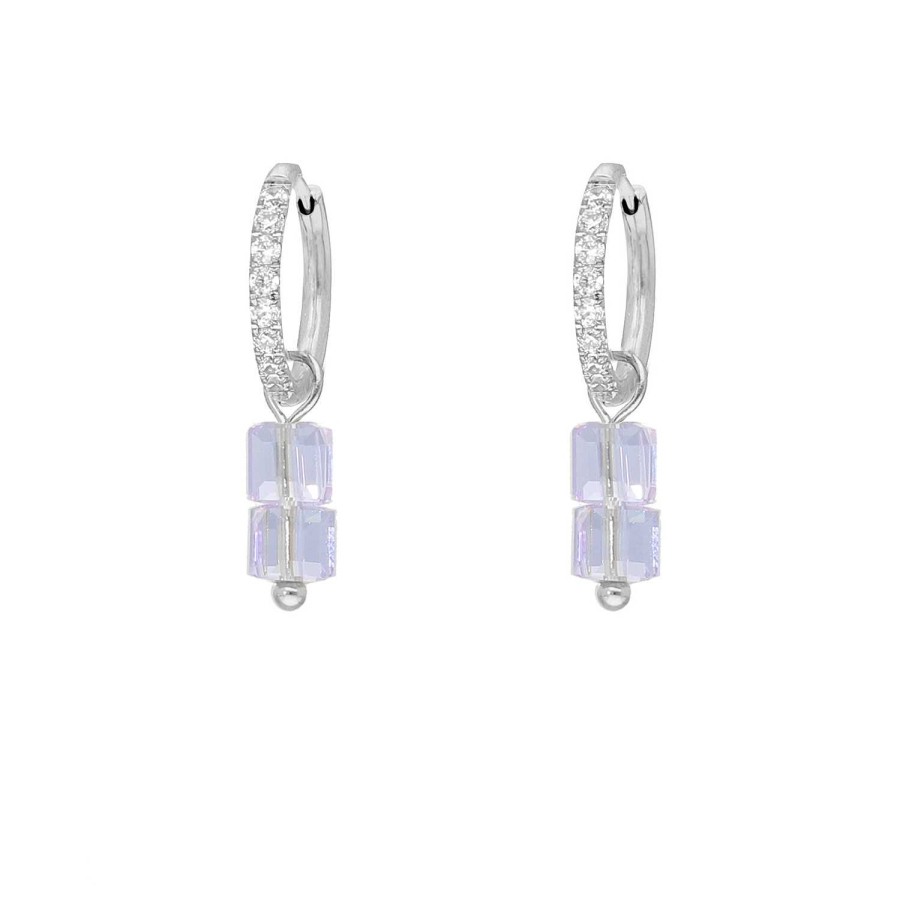 Oorbellen Finaste | Shiny Earrings Lilac Stones