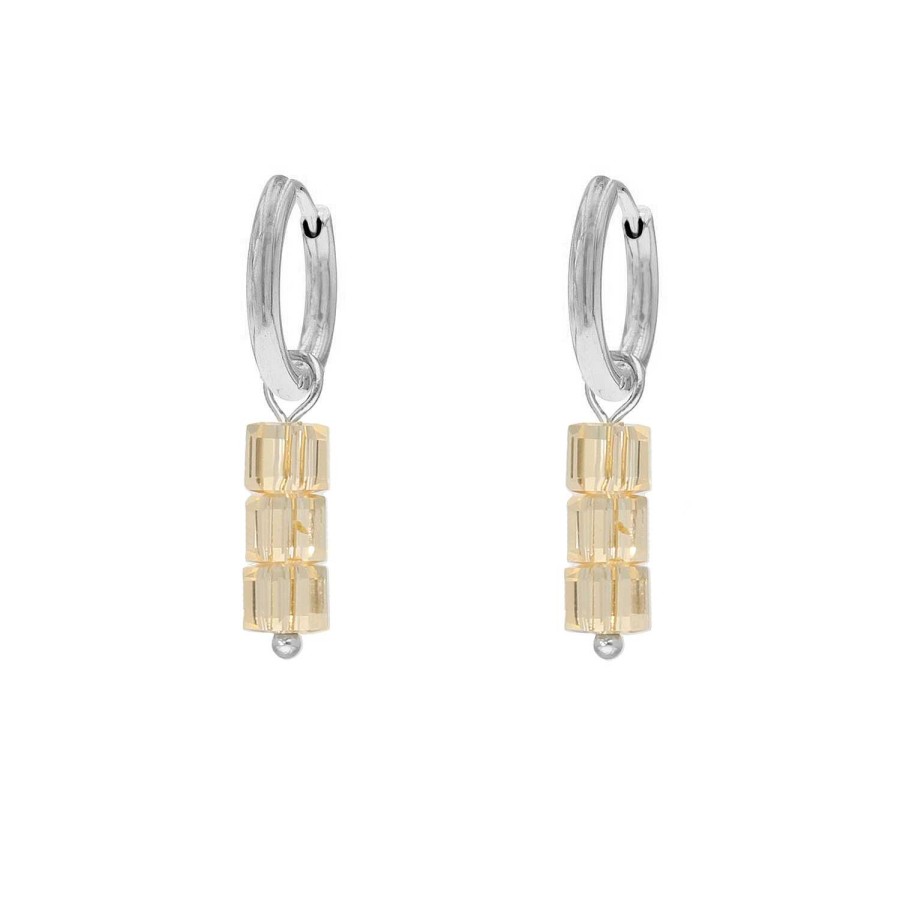 Oorbellen Finaste | Earrings Triple Stones Nude