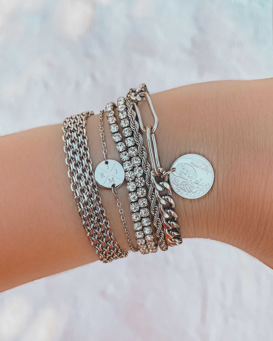 Armbanden Finaste | Armband 4 Letters Met Mini Coin