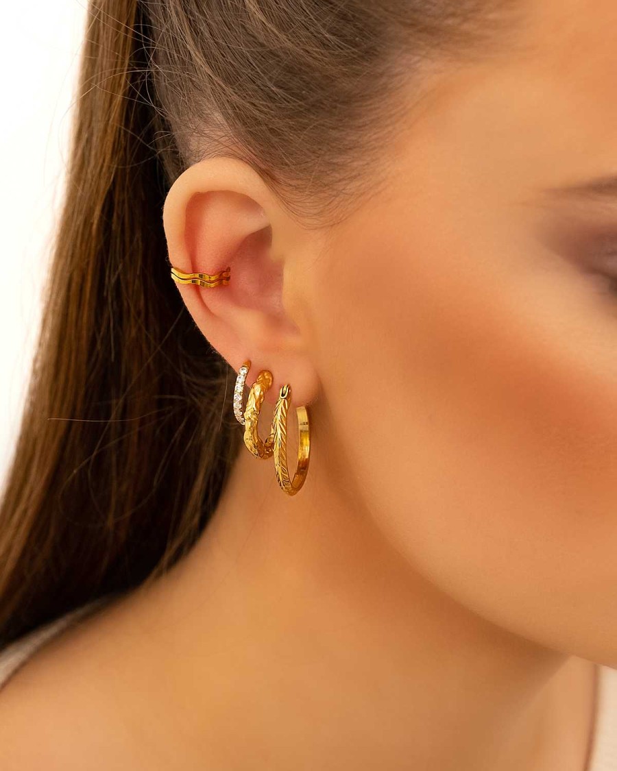 Oorbellen Finaste | Hammered Hoops Goudkleurig