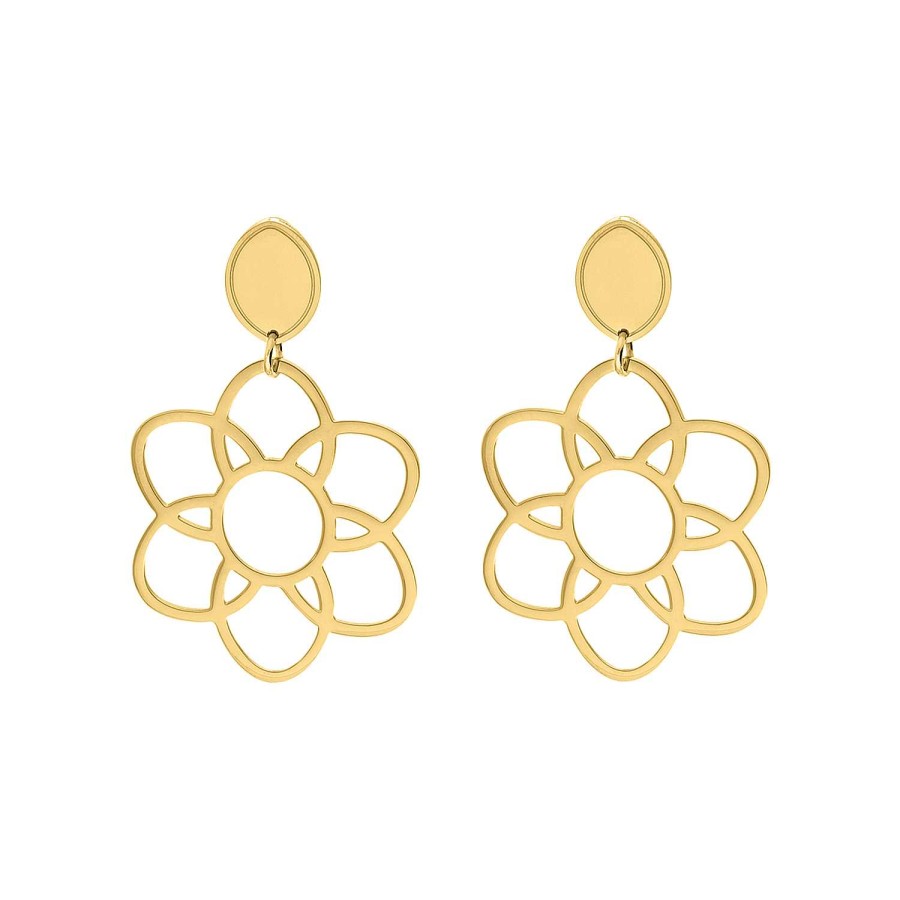 Oorbellen Finaste | Statement Flower Earrings Goldplated