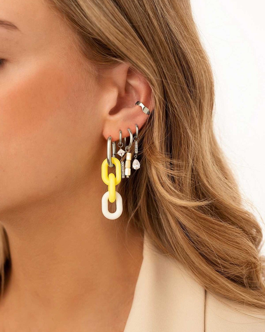 Oorbellen Finaste | Oval Hoops Lemon