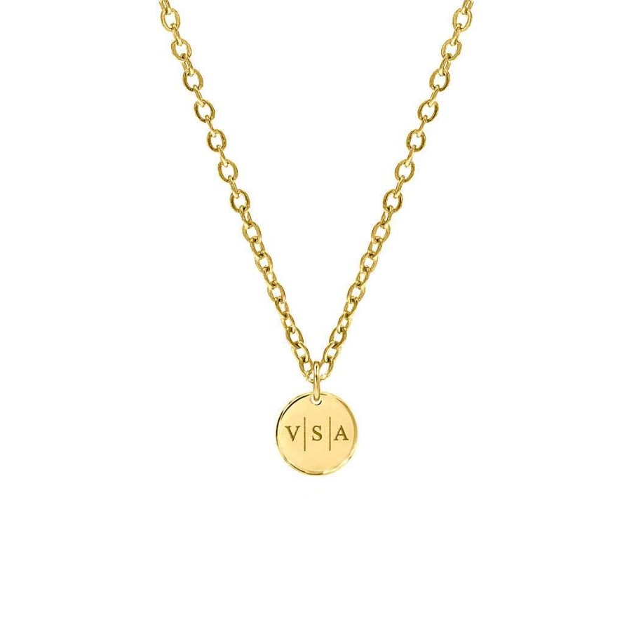 Kettingen Finaste | Ketting Met Drie Letters Goud Kleurig