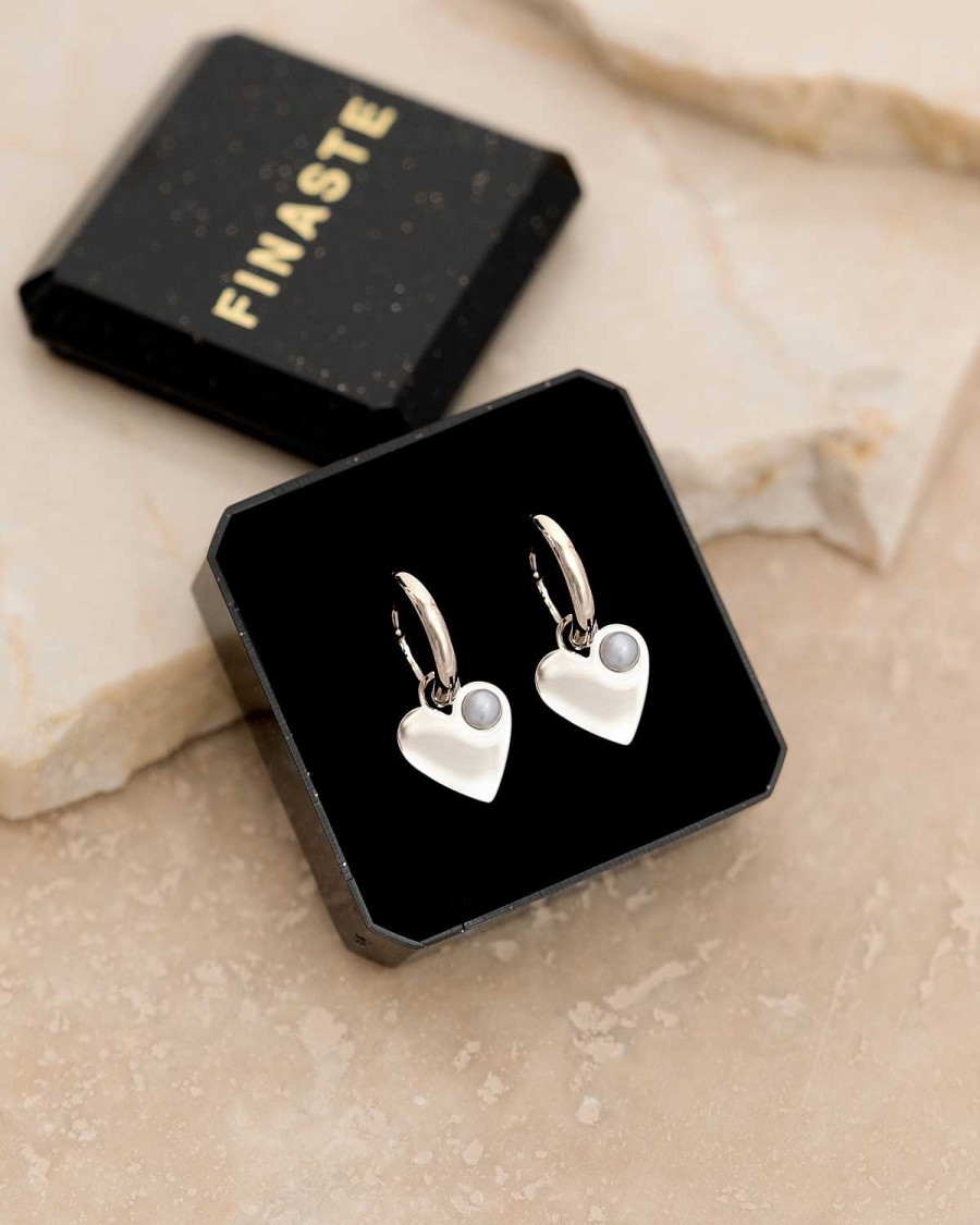 Oorbellen Finaste | Heart & Pearl Earrings