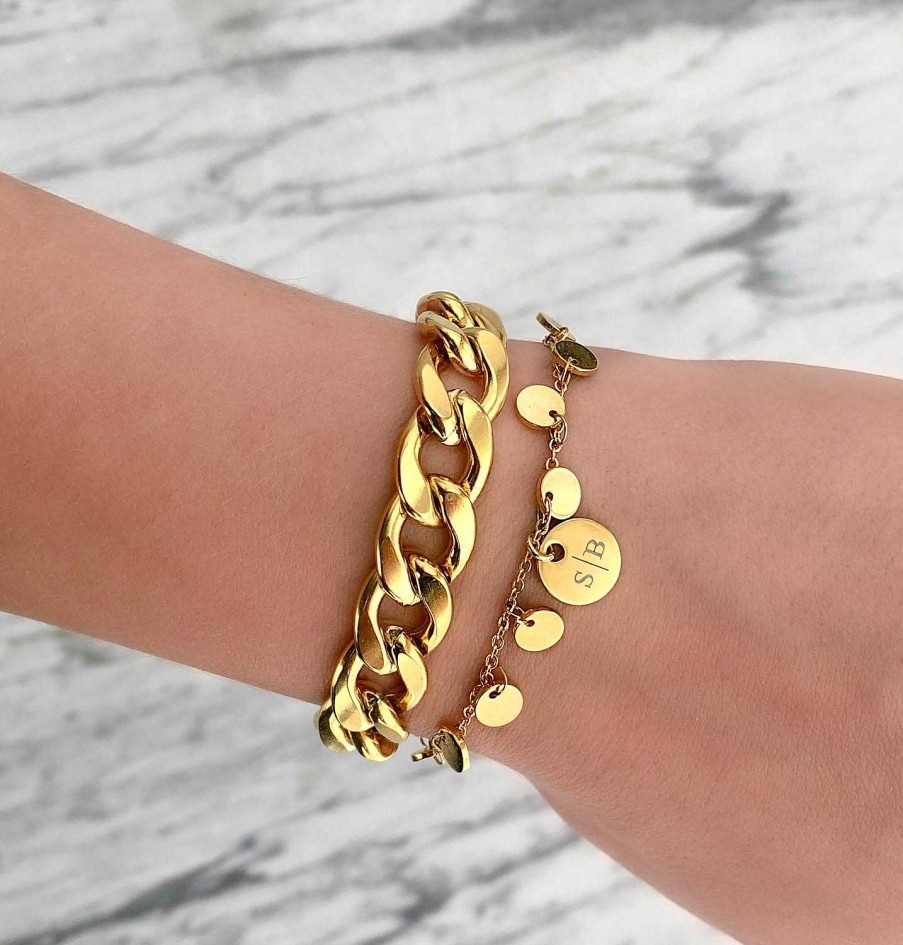 Armbanden Finaste | Grove Armband Chain Goudkleurig