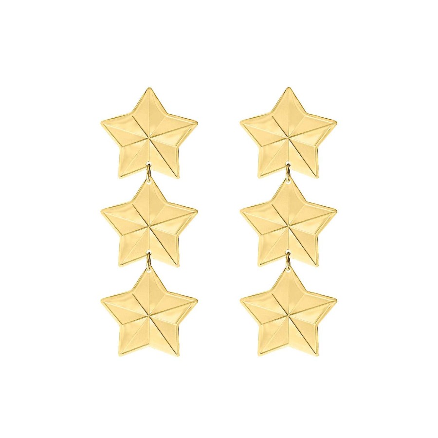 Oorbellen Finaste | Triple Star Earrings Goldplated