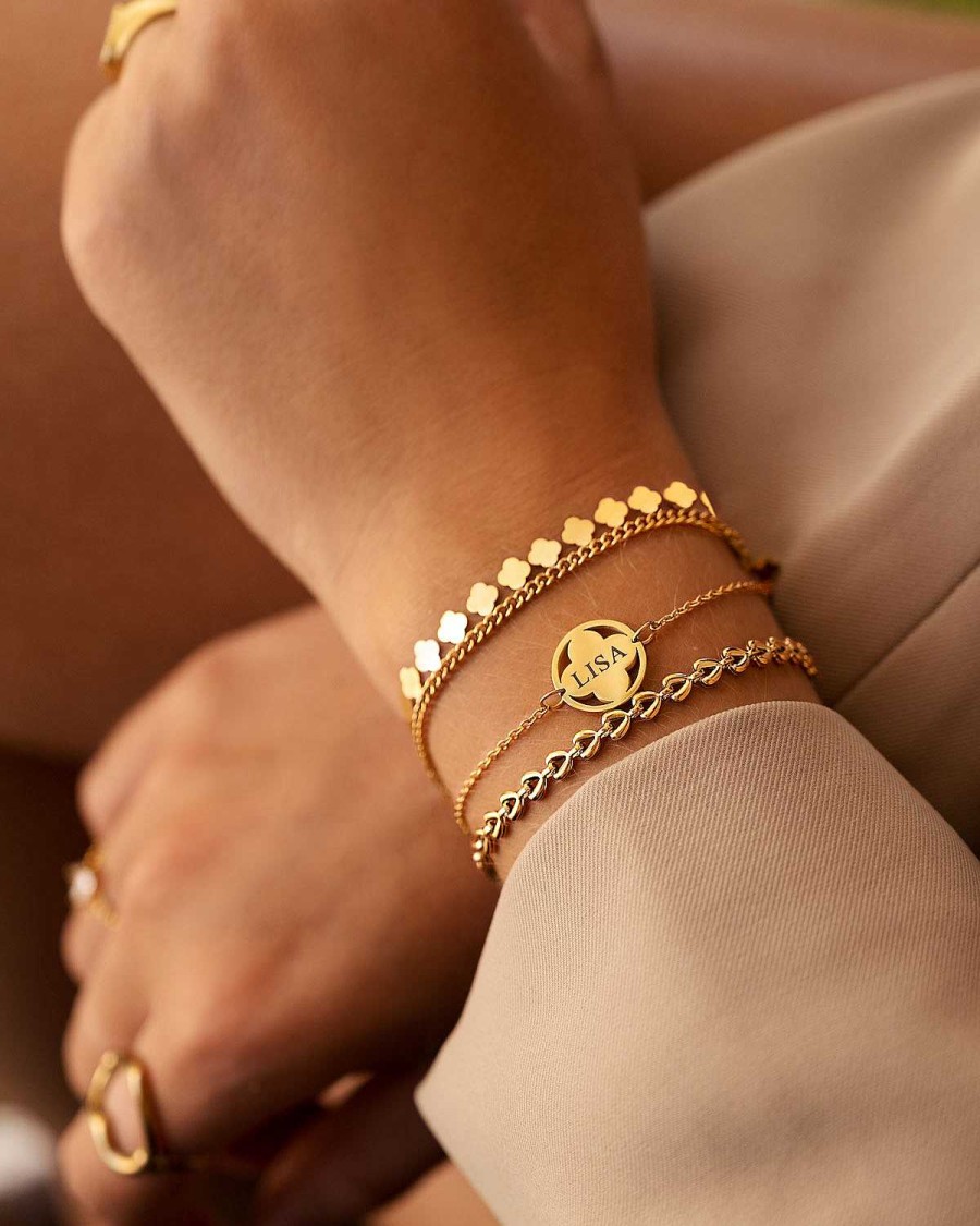 Armbanden Finaste | Heart Chain Bracelet Goldplated