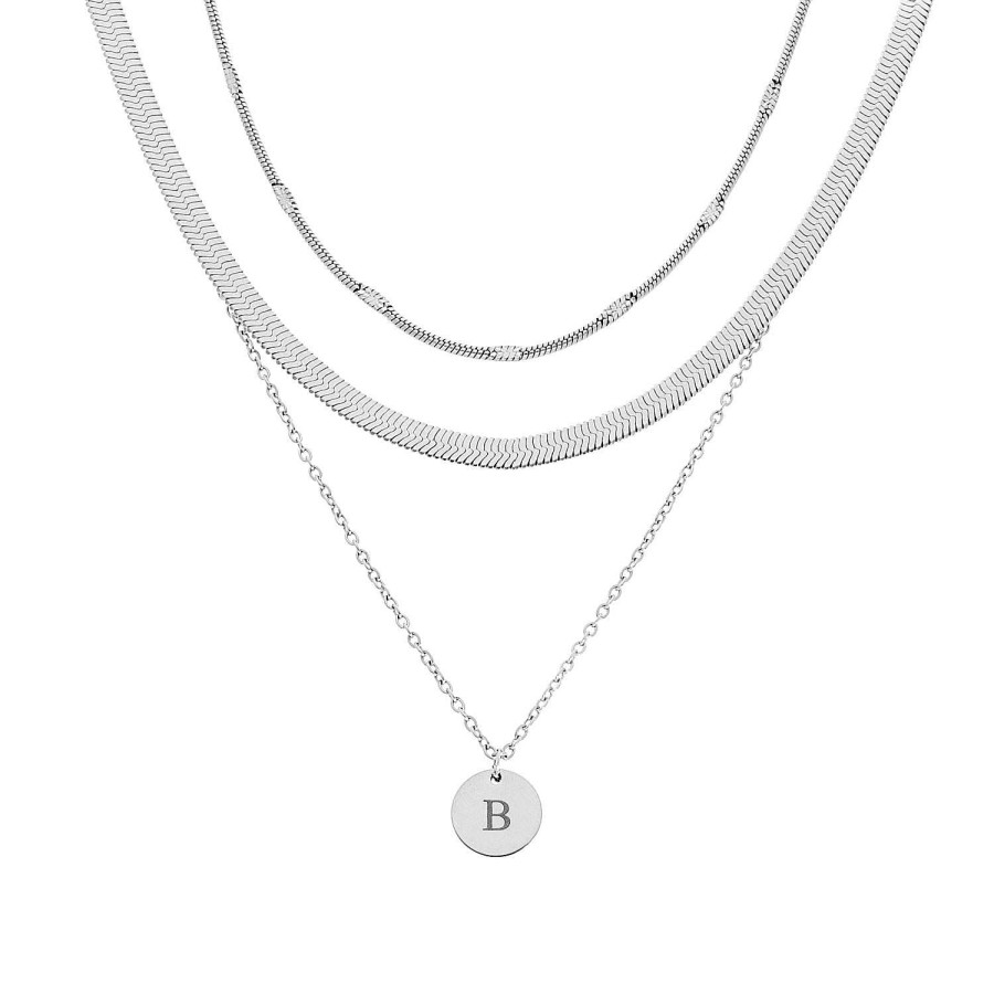 Kettingen Finaste | Minimalistische Necklace Layer Set Kleur Zilver