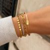 Armbanden Finaste | Satin Initial Armbandje Nude Gold Plated