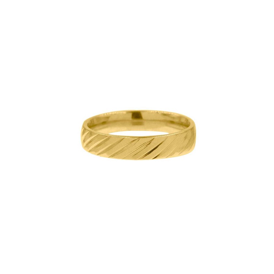 Ringen Finaste | Ring Met Streepjes Goud Kleurig