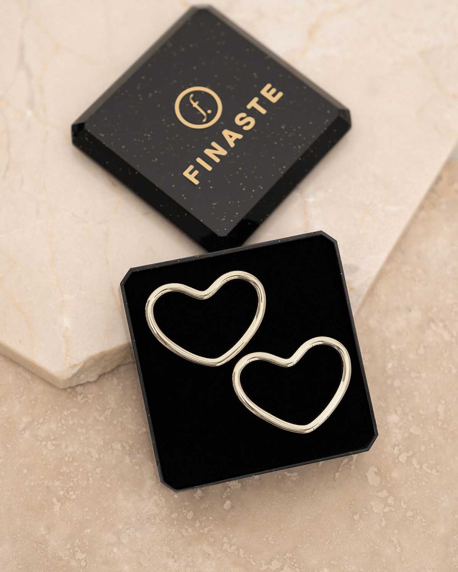 Oorbellen Finaste | Statement Studs Open Heart