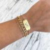 Armbanden Finaste | Graveerbare Initial Armband Grote Bar Gold Plated