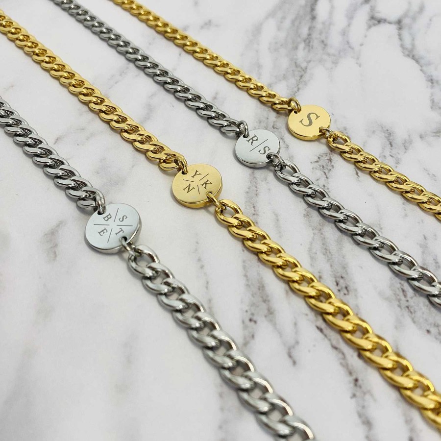 Kettingen Finaste | Ketting Chunky 3 Initials Goud Kleurig