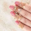 Ringen Finaste | Graveerbare Minimalistische Ring Met Vierkantje Goud Kleurig