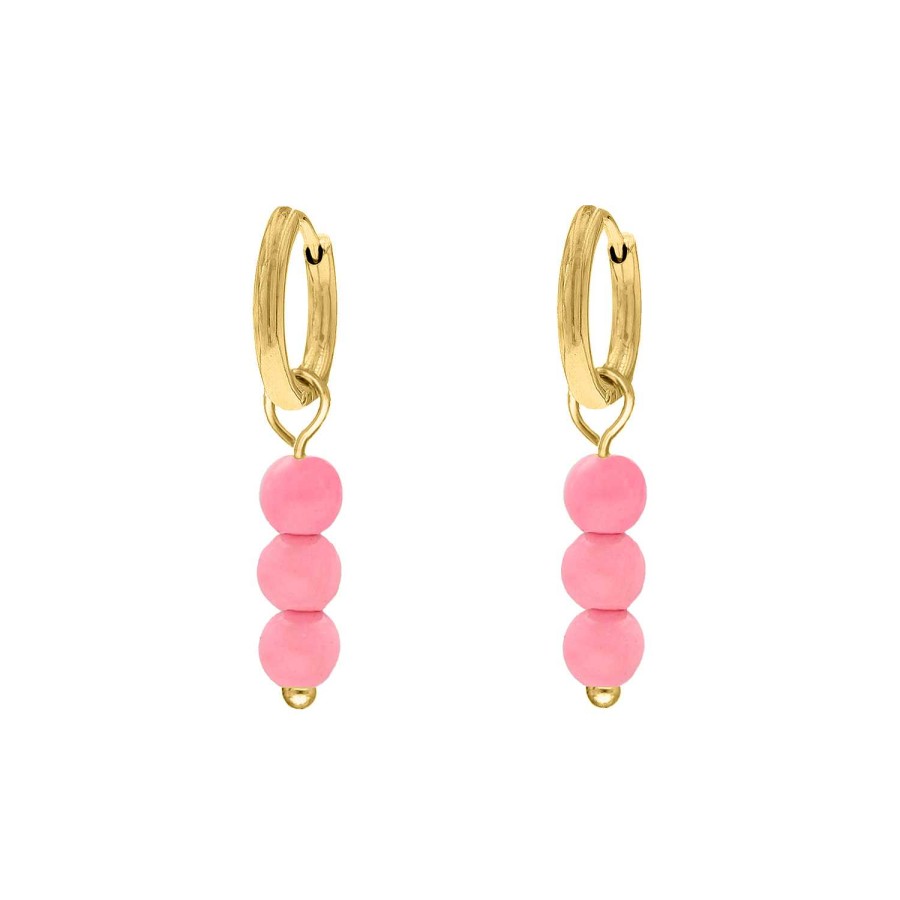 Oorbellen Finaste | Earrings Hot Pink Goldplated