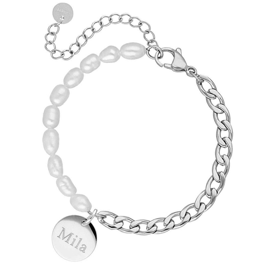 Armbanden Finaste | Graveerbare Armband Chain & Pearl