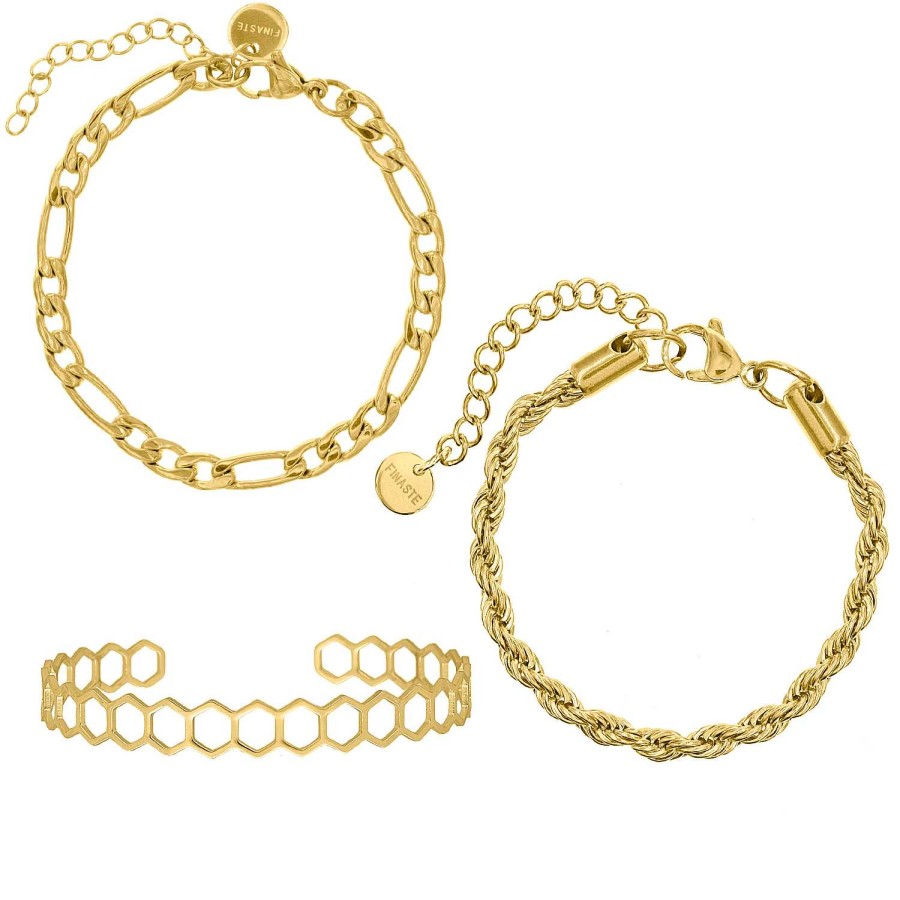 Armbanden Finaste | Chain Armbanden Set Kleur Goud