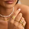 Ringen Finaste | Gedraaide Ring Three Stones Goudkleurig