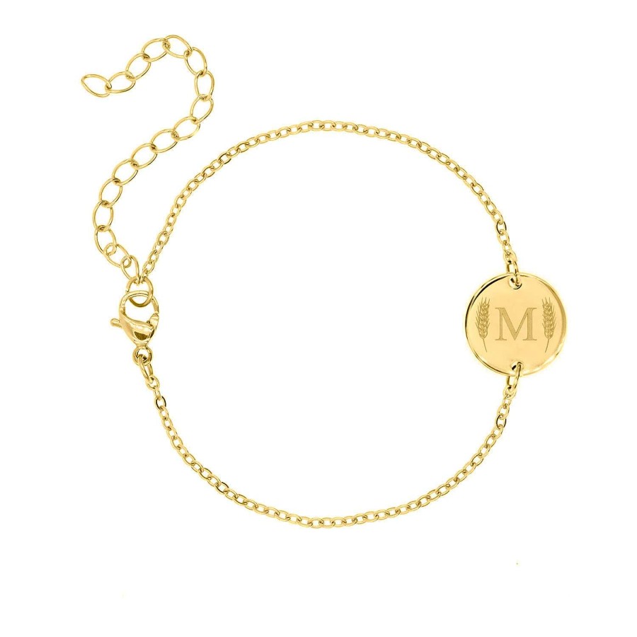 Armbanden Finaste | Armband Met Letter Goud Kleurig