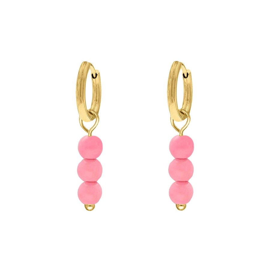 Oorbellen Finaste | Earrings Hot Pink Goldplated