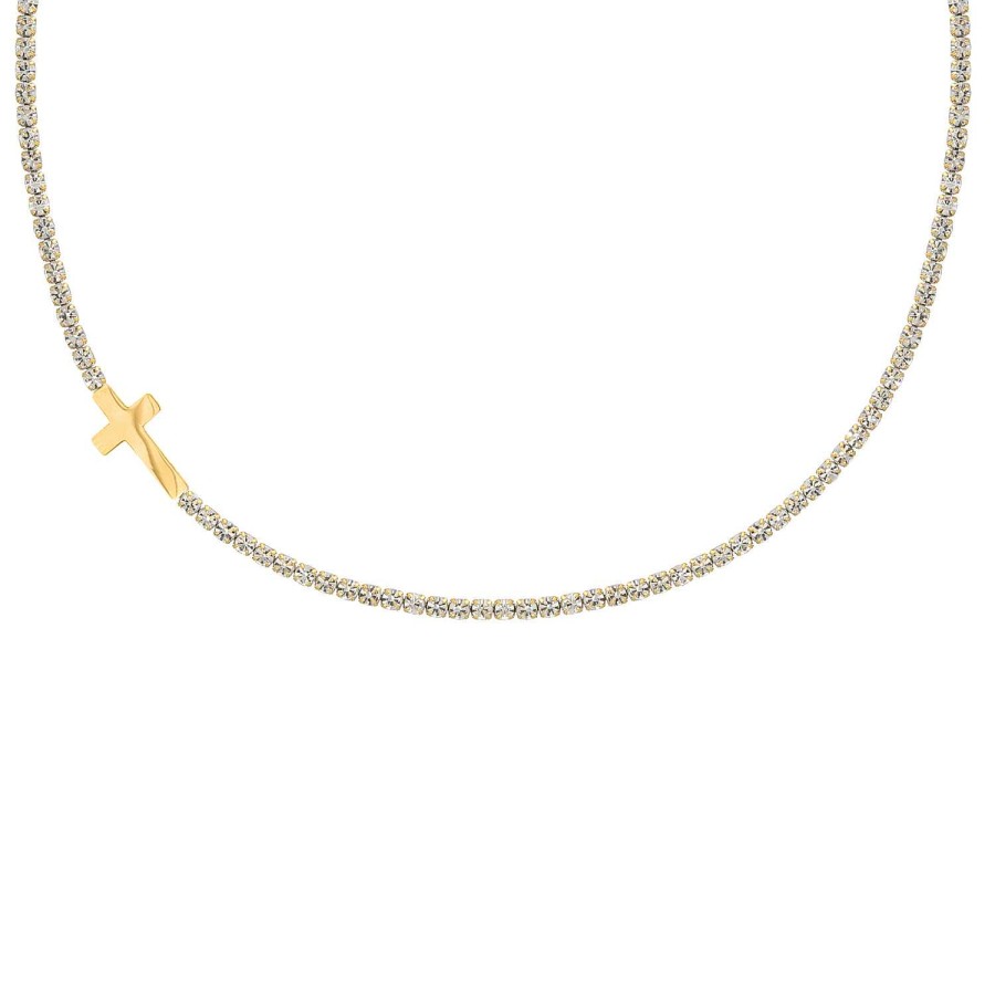 Kettingen Finaste | Cross & Tennis Necklace Goldplated