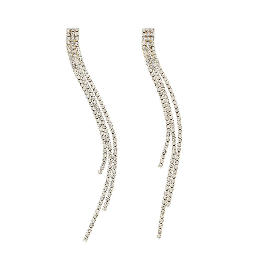 Oorbellen Finaste | Glam Tennis Earrings Goudkleurig