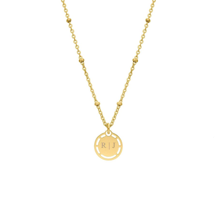 Kettingen Finaste | Coin Ketting Met Naam Kleur Goud