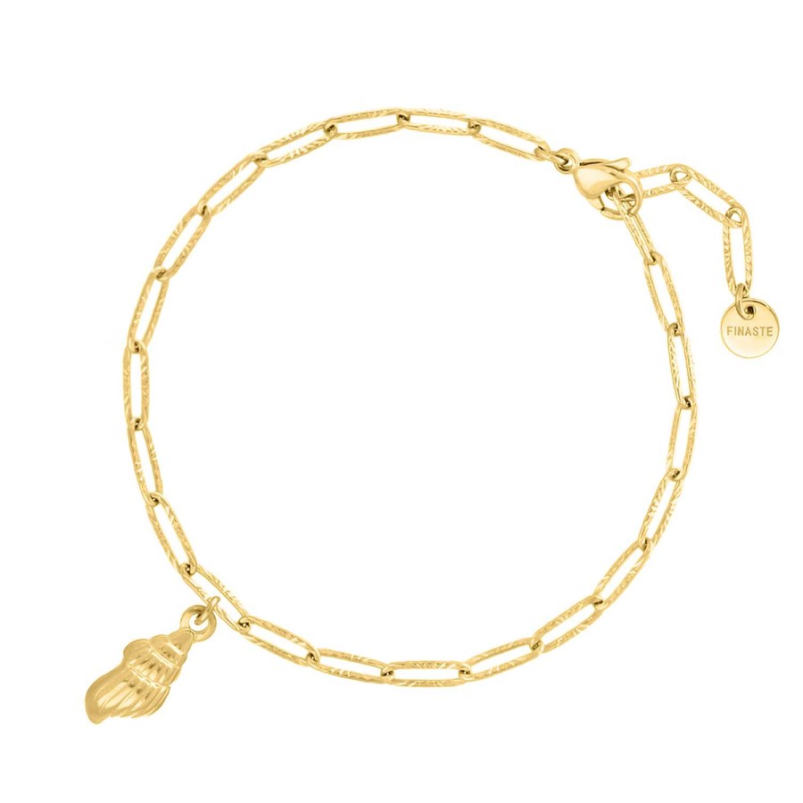 Enkelbandjes Finaste | Chain Anklet Cute Shell Goldplated