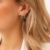 Oorbellen Finaste | Hot Summer Oval Hoops Black