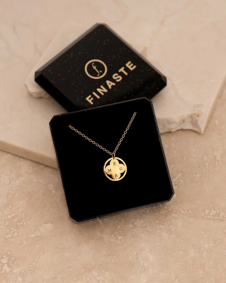 Kettingen Finaste | Clover Ketting 4 Initials Goudkleurig