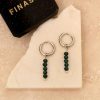 Oorbellen Finaste | Earrings Dark Green Beads