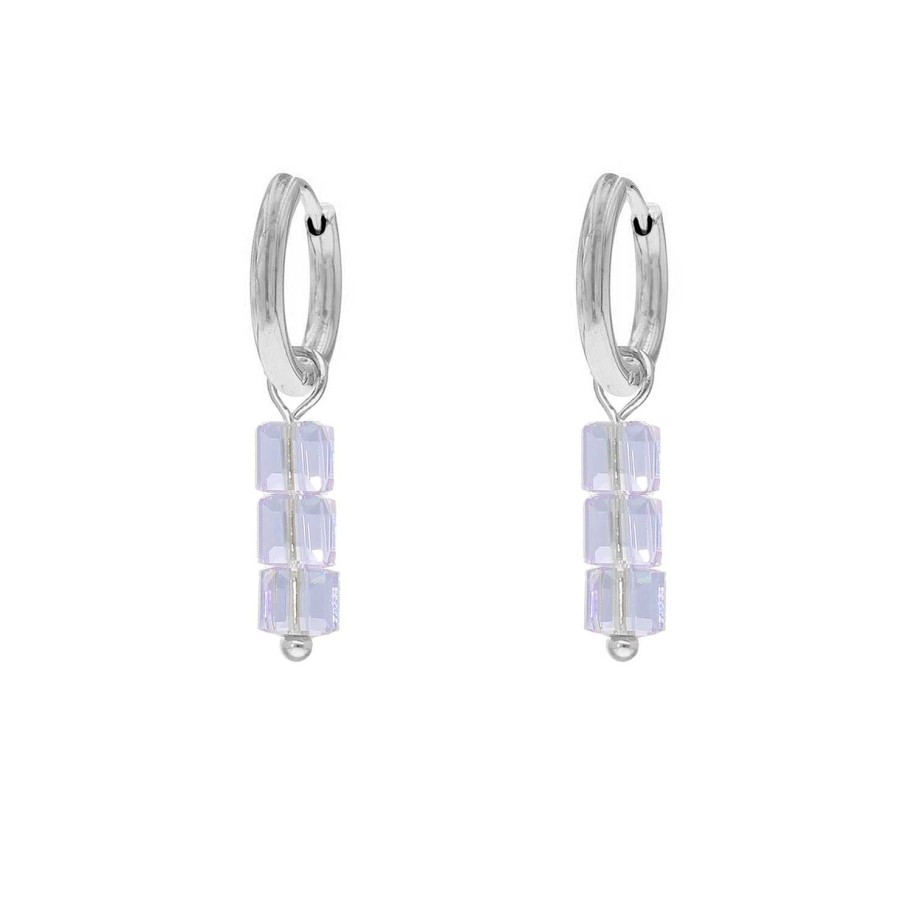 Oorbellen Finaste | Earrings Triple Stones Lilac