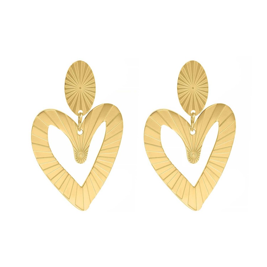 Oorbellen Finaste | Chic Heart Earrings Goldplated