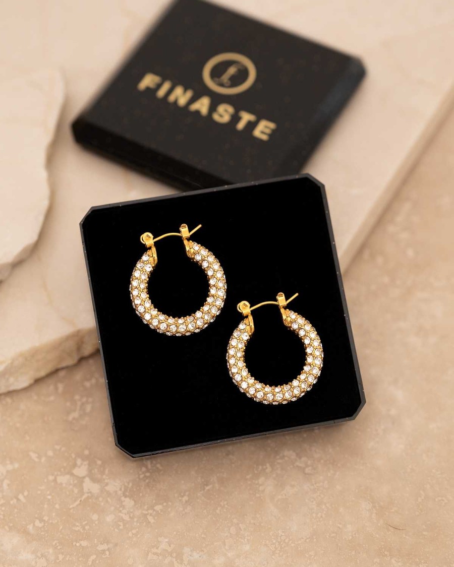 Oorbellen Finaste | Influencer Stone Earrings Goldplated