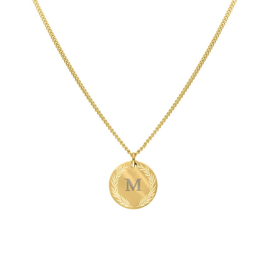 Kettingen Finaste | Coin Necklace 1 Initial Goldplated