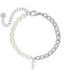 Armbanden Finaste | Initial Armband Chain & Pearl Kleur Zilver