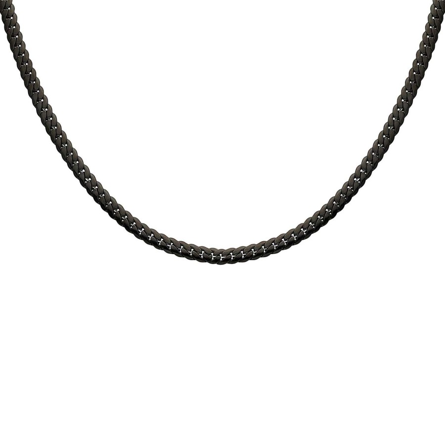 Kettingen Finaste | Ketting Platte Chain Zwart