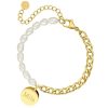 Armbanden Finaste | Graveerbare Armband Chain & Pearl Kleur Goud