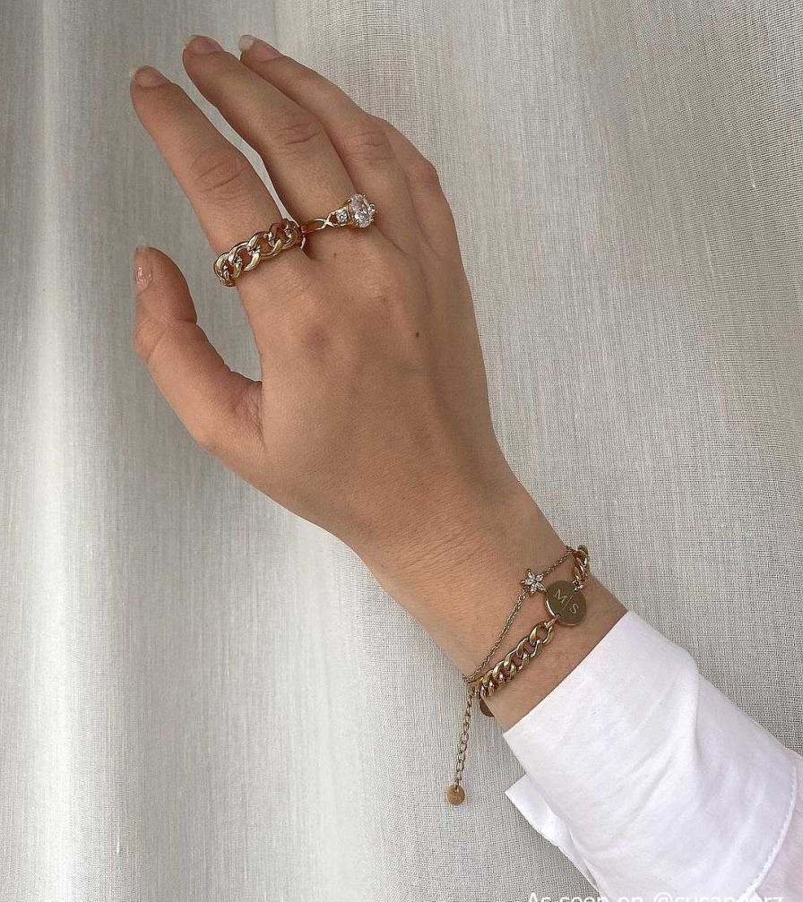 Ringen Finaste | Chain Ring Goud Kleurig